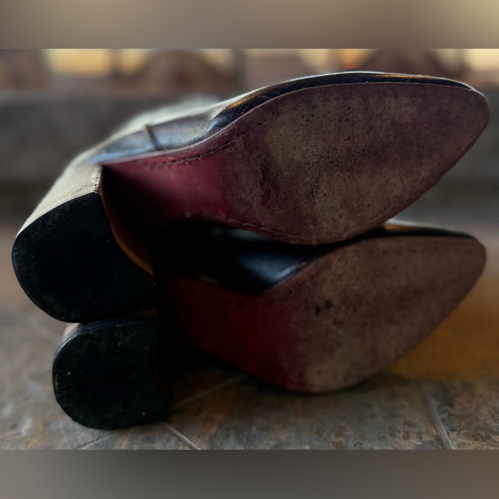 Freebird Janelle Boots 7 Leather Ankle Western Stacked Heel Made Mexico Distress - Picture 9 of 12